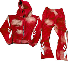 Nouvel Arrivage 2026 – Ensemble de Survêtement Deux Pièces Personnalisé avec Logo Brodé, Effet Délavé Vintage et Tissu Lourd pour Homme - Product Image 3