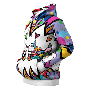 Heat-Transfer Printed Cartoon <b>Cat</b> Hoodie Full Print Fleece Knitted Cotton Casual Autumn Eco-Friendly Hooded <b>Sweatshirt</b> for Men - Product Image 4