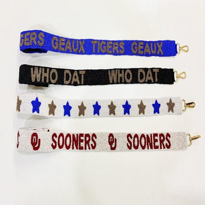 Sangles perlées pour sacs, brodées à la main, pour équipes de football, sacs bandoulière, sacs de sport, sacs de match universitaires - Product Image 6