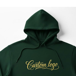 Custom OEM Mens <b>Plain</b> <b>Hoodie</b> Heavyweight Cotton Fleece Pullover Sweatshirt For Casual Streetwear Fashion - Product Image 3