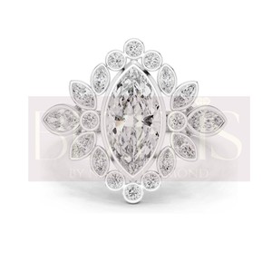 Anillo de plata con diamantes cultivados en laboratorio, engastados en bisel, con piedras laterales, para mujer, ideal para regalo y fiestas. - Product Image 3