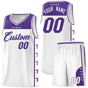 Conjunto de Camisetas y Pantalones Cortos de Baloncesto Personalizados, Logotipo Personalizado del Equipo del Club Universitario, Número y Nombre, Ropa Deportiva para Gimnasio y Entrenamiento, 100% Poliéster - Product Image 1