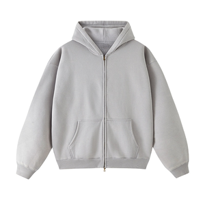 Sudadera con capucha unisex extragrande de algodón 100% de alta calidad, con cremallera completa, estilo vintage, lavado ácido, para verano, ODM - Product Image 4