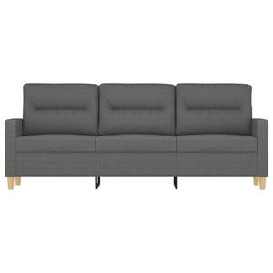 Canapé 3 places gris foncé pour salon - Mousse, polyester, métal, Textilène - Product Image 3