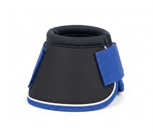 Premium Ergonomic Non-Twist Design Neoprene Padded Blue Piping Silver Cord Overreach <b>Boot</b> Quick Secure Velcro - Product Image 3
