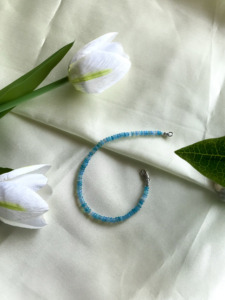 Paraiba Ethopian Opal <b>Beaded</b> <b>Bracelet</b> Dainty Apatite Choker Boho Summer Jewelry Handmade Gemstone Gift Layering Beach <b>Bracelet</b> - Product Image 4