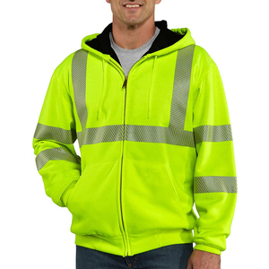 Sudadera con Capucha y Cremallera Reflectante de Alta Visibilidad para Hombre, Ropa de Seguridad para Trabajo en Invierno, para Trabajos en Carreteras y Construcción - Product Image 2