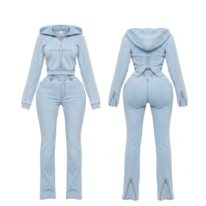 Conjunto de 2 Piezas de Sudadera con Capucha y Pantalones Deportivos para Mujer, Primavera 2025, Transpirable, Ligero, Personalizado, Lavado al Ácido, de Fabricantes de Ropa - Product Image 5