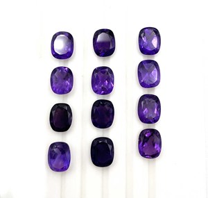 Natural African Amethyst Rectangle <b>Cushion</b> Cut Shape Loose Gemstone Sizes 5-14 MM , Purple Semi-Precious Stone for Jewelry Makin - Product Image 1