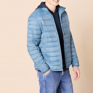 Blouson matelassé à capuche pour homme, hiver, décontracté, rembourré de duvet, fermeture éclair, couleur unie, coupe ajustée, vêtement d'extérieur - Product Image 6