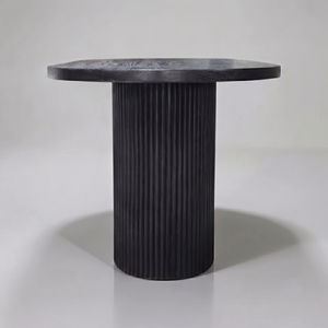 Mesa de Comedor Ovalada Moderna, Mesa con Pedestal de Madera Maciza, Base Acanalada, Muebles Minimalistas de Estilo Japonés para el Hogar y Restaurantes - Product Image 2