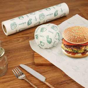 Papier d'emballage pour hamburgers imprimé, jetable, fait main, résistant à la graisse, recyclable, enduit de PE, en rouleau, pour l'emballage alimentaire B.K. Entreprises - Product Image 5