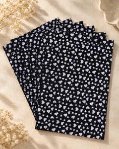 <b>Black</b> and White Heart Pattern Handmade Cotton Pulp Recycled Luxury Paper <b>Sheets</b> 20x30 Inch for Gift Wrapping and Craft Projects - Product Image 3