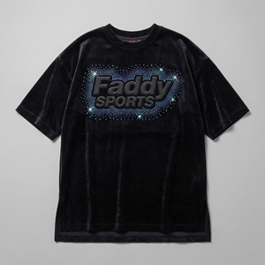 เสื้อยืดคอกลมแขนสั้นผ้ากำมะหยี่ผสมไหม/ฝ้ายทรงโอเวอร์ไซส์สำหรับผู้ชาย สีดำสนิท  โลโก้ประดับเพชรด้านหน้า เป็นมิตรต่อสิ่งแวดล้อม แห้งเร็ว - Product Image 4