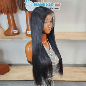 Perruques en cheveux naturels, cheveux vietnamiens bruts, lisses comme des baguettes, super double drawn, perruque frontale 13x4, extensions de cheveux humains vierges - Product Image 1
