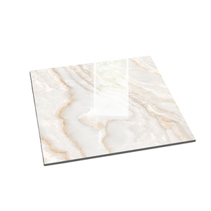 Carrelage de sol en marbre travertin blanc ivoire italien 600x600 Céramique entièrement polie émaillée pour mur intérieur moderne pour villas - Product Image 1