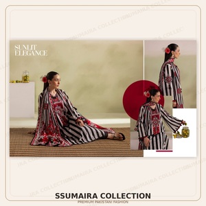 Colección Gul Ahmed Bagheecha de 3 piezas de trajes de tela estampada y bordada. |   Ropa de Mujer Paquistaní al por Mayor - Product Image 6