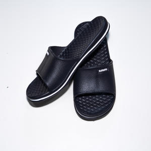 Airy Open Toe Striped Decoration Vietnam All Seasons Black Color Comfortable <b>Slides</b> Slipper EVA Rubber Savato Sandals - Product Image 5