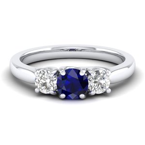 Bague en argent sterling 925 avec saphir bleu et moissanite, design REYES, fabrication artisanale, bijoux de mariage pour femmes - Product Image 5