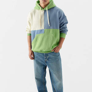 Sweat à capuche d'hiver ample et tendance en molleton 100 % coton respirant, avec logo brodé personnalisé, couleurs contrastées, grammage lourd, vente en gros - Product Image 5