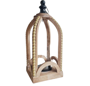 Farolillo de Madera Decorativo Estilo Rústico Marrón Vintage para Decoración del Hogar y Centros de Mesa para Bodas - Product Image 4