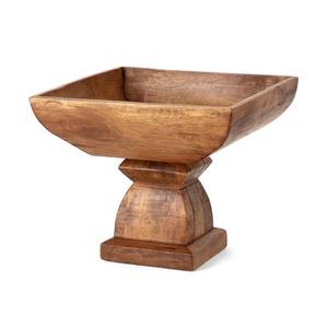 Tazón de chocolate clásico de madera con acabado de vetas de madera natural para un estilo de mesa tradicional y moderno - Product Image 1