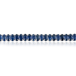 Hot Selling Product September Birthstone Real Blue Sapphire Stackable Tennis Bracelet <b>Solid</b> K14 White <b>Gold</b> Latest Design Jewelry - Product Image 3