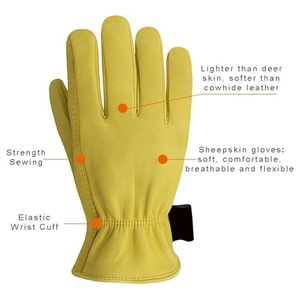 Premium Quality Cowhide Grain Leather Driving <b>Gloves</b> Heavy Duty Industrial Safety Hand Protection Gardening <b>Gloves</b> - Product Image 5
