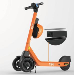 Trottinette électrique personnalisée YIMI avec GPS, IoT, location publique, échange de batterie, trottinette intelligente pour adultes, mobilité partagée, 25 km/h, 10 pouces - Product Image 1