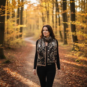 Sciarpa Lunga FULAR con Motivo Leopardato Completo in Broccato 90x180cm - Product Image 2