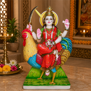 Marble Bahuchara Mata Murti - 21 Inch| Handcrafted White Marble Bahuchara Devi Statue | Hindu Goddess Idol | MALIYAS - Product Image 1