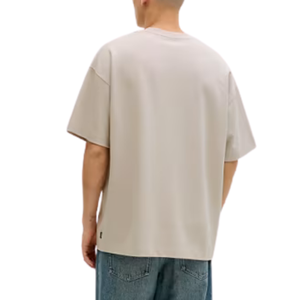 T-shirt surdimensionné pour homme en coton, col rond, épaules tombantes, manches courtes, style streetwear décontracté, coupe classique, tissu épais, écologique - Product Image 2