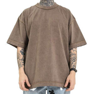 T-shirt en molleton 100 % coton uni pour homme, coupe ample, anti-plis, écologique, respirant, séchage rapide, grandes tailles - Product Image 4
