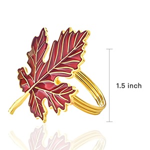 Elegante anillo para servilletas con diseño de hoja roja, perfecto para decoración de mesas en restaurantes, cenas en casa y ocasiones especiales, hecho a mano en India. - Product Image 2