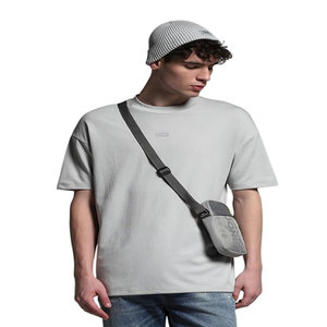 T-shirt blanc à manches courtes et col rond pour homme, coupe classique, 100 % coton tricoté, style décontracté, 180 g, anti-plis, séchage rapide, polyester/coton - Product Image 1