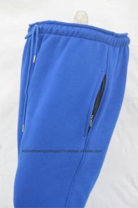 Royal <b>Blue</b> Ladies Wide Leg <b>Cargo</b> Pants Mid Waist 300g Heavyweight Fleece 100% Cotton Eco-Friendly Breathable <b>Women's</b> Pants - Product Image 3
