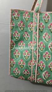 Bolsa de Mano de Algodón Ligera y Ecológica, Hecha a Mano con Estampado Indio, de Color Sólido, para Compras, para Mujer, Primavera, Todas las Temporadas - Product Image 3