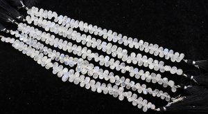 Cuentas de Piedra Lunar Arcoíris Blanca Natural Facetadas en Forma de Lágrima 5x7 MM, Cuentas de Piedra Lunar en Forma de Gota de 8 Pulgadas, Cuentas Facetadas de Arcoíris - Product Image 2