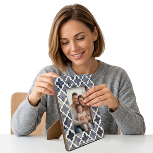 Cadre photo moderne élégant en os incrusté fait main, taille personnalisée, meilleure qualité par Handmade Collection - Product Image 1