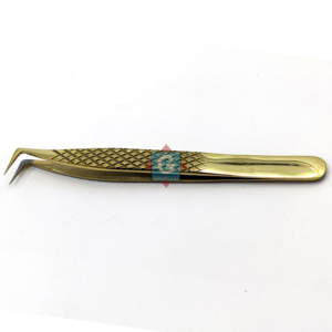 Pinzas para Pestañas con Baño de Oro, Punta Suave de Precisión, Mango Antideslizante - Product Image 3