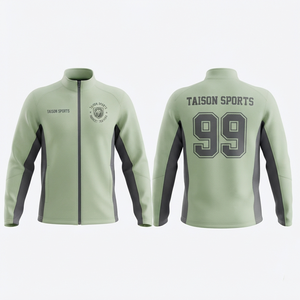 Unisex Ice Hockey Training Pullover <b>Hooded</b> <b>Fleece</b> <b>Jacket</b> 330grams Light Sage Charcoal Side Panels Waterproof Breathable - Product Image 1