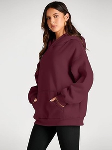 Sweat-shirt à capuche oversize rayé pour femme, manches longues, en coton non tissé, doublure décontractée, anti-boulochage, respirant, pull-over automne - Product Image 3