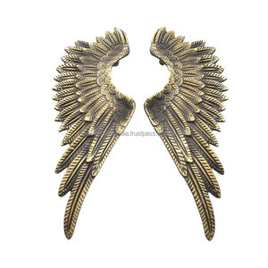 Par de manijas de puerta de ala de latón con acabado antiguo hecho a mano de calidad superior para todas las puertas del hogar, restaurante, oficina y hoteles - Product Image 5