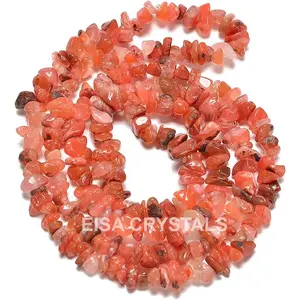 Perles d'agate rouge en vrac, cristaux, perles, collier, fantaisie, brut, fabrication de pierres précieuses, feng shui indien, prix bas