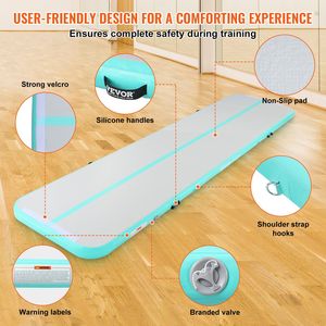 Tappetino Gonfiabile per Ginnastica da 4 Pollici di Spessore con Pompa Elettrica, Tappeto per Allenamento Tumble Track, Accessori per Attrezzature Ginniche - Product Image 5