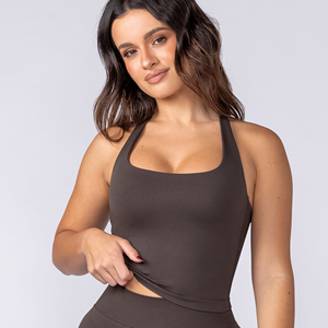 Débardeur court côtelé sans manches à col rond personnalisé pour femme - Product Image 6