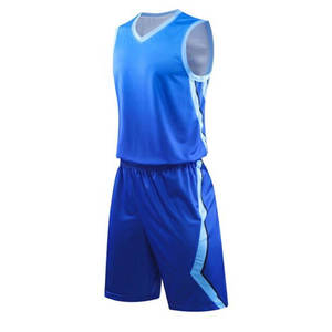 Ensemble d'uniformes de basketball sans manches à col en V, séchage rapide, respirant, polyester/coton, taille élastique, logo personnalisé sur le devant, maillot d'équipe - Product Image 2