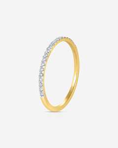 Anillo Apilable de Diamantes Cultivados en Laboratorio de 1.3mm, Media Eternidad, Minimalista, para Boda, Regalo para Mujer, Oro Sólido de 14K/18K - Product Image 1