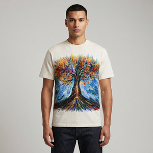 Camiseta con estampado gráfico personalizado DTG, 100% algodón jersey, estilo vintage moderno, manga corta, unisex, para verano. - Product Image 4