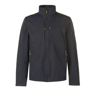 <b>Men's</b> Black Soft Shell <b>Jacket</b> Zip <b>Fly</b> Water Resistant Windproof Outdoor Wear Regular Fit Autumn Coat - Product Image 5